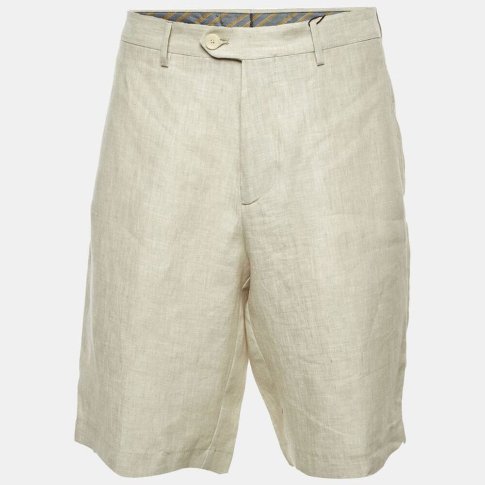Etro Beige Linen Shorts M/waist 35"